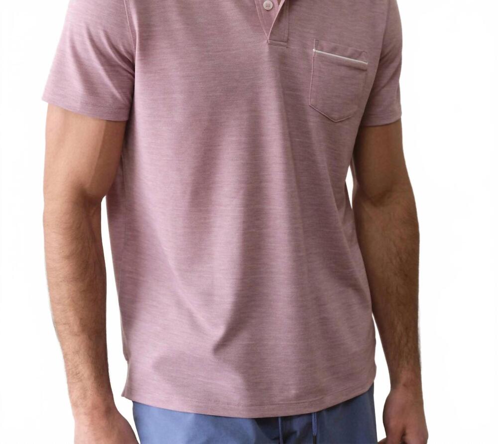 NEW MARINE LAYER aiden air pocket polo in elderberry